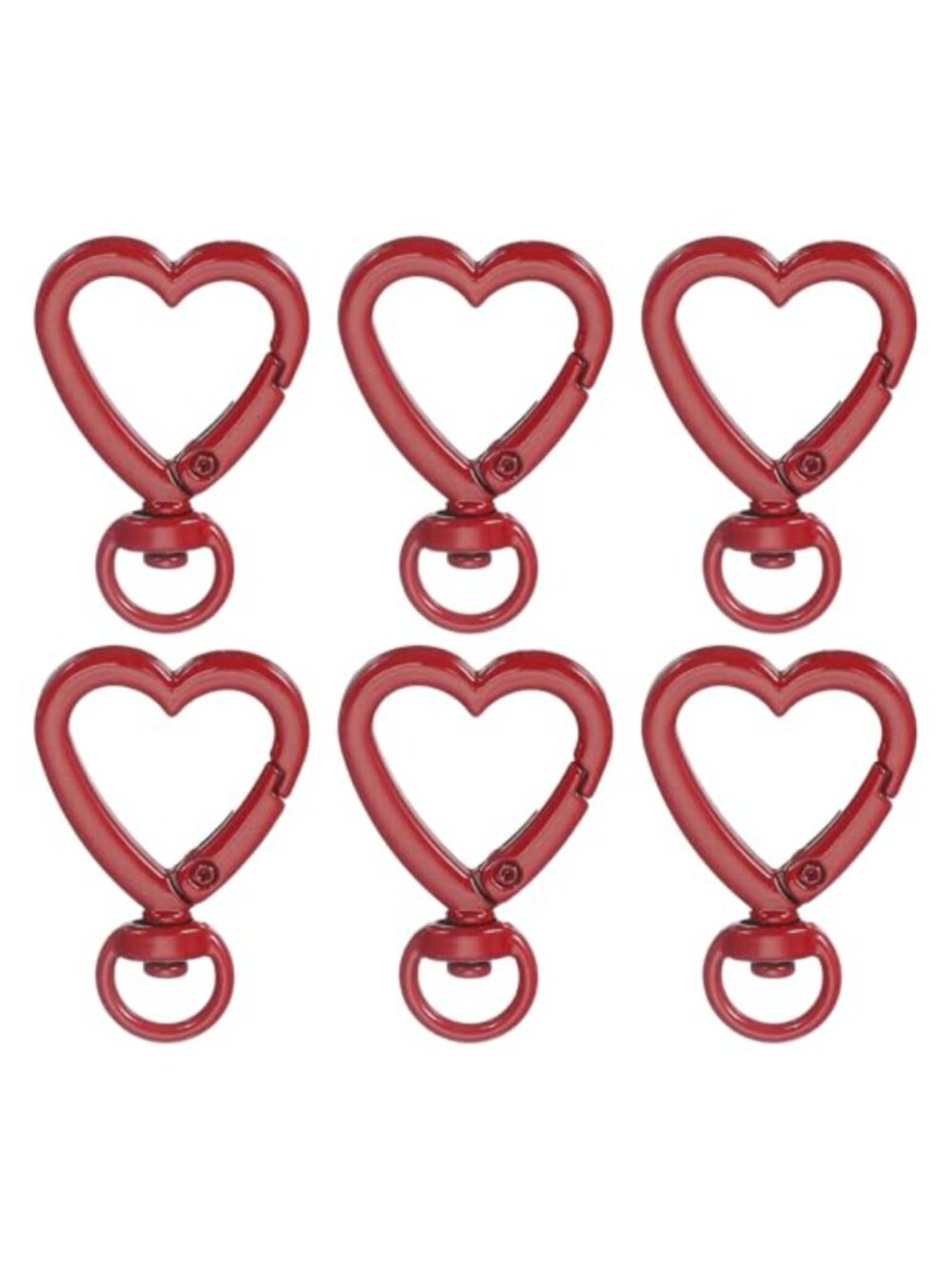Heart Shape Swivel Snap Keychain Clips Zinc Alloy Hanging Hooks DIY Crafts